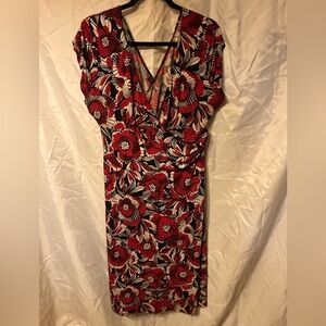 Women’s Ceduxion red and black v dress 2xl